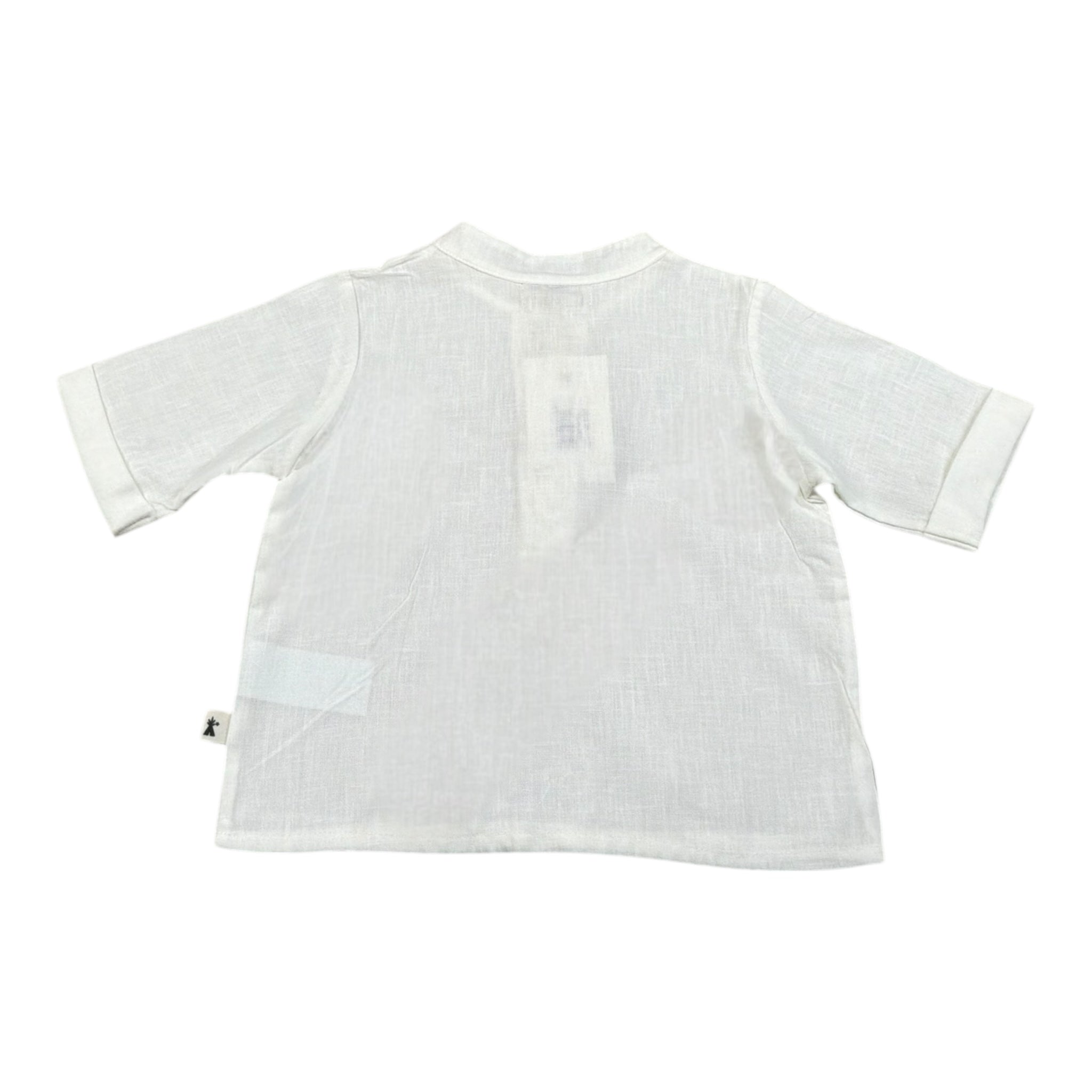Petit Indi camiciaMezza Manica Girocollo Tinta Unita  per Neonato SS25BK7120XN BIANCO PETIT INDI 