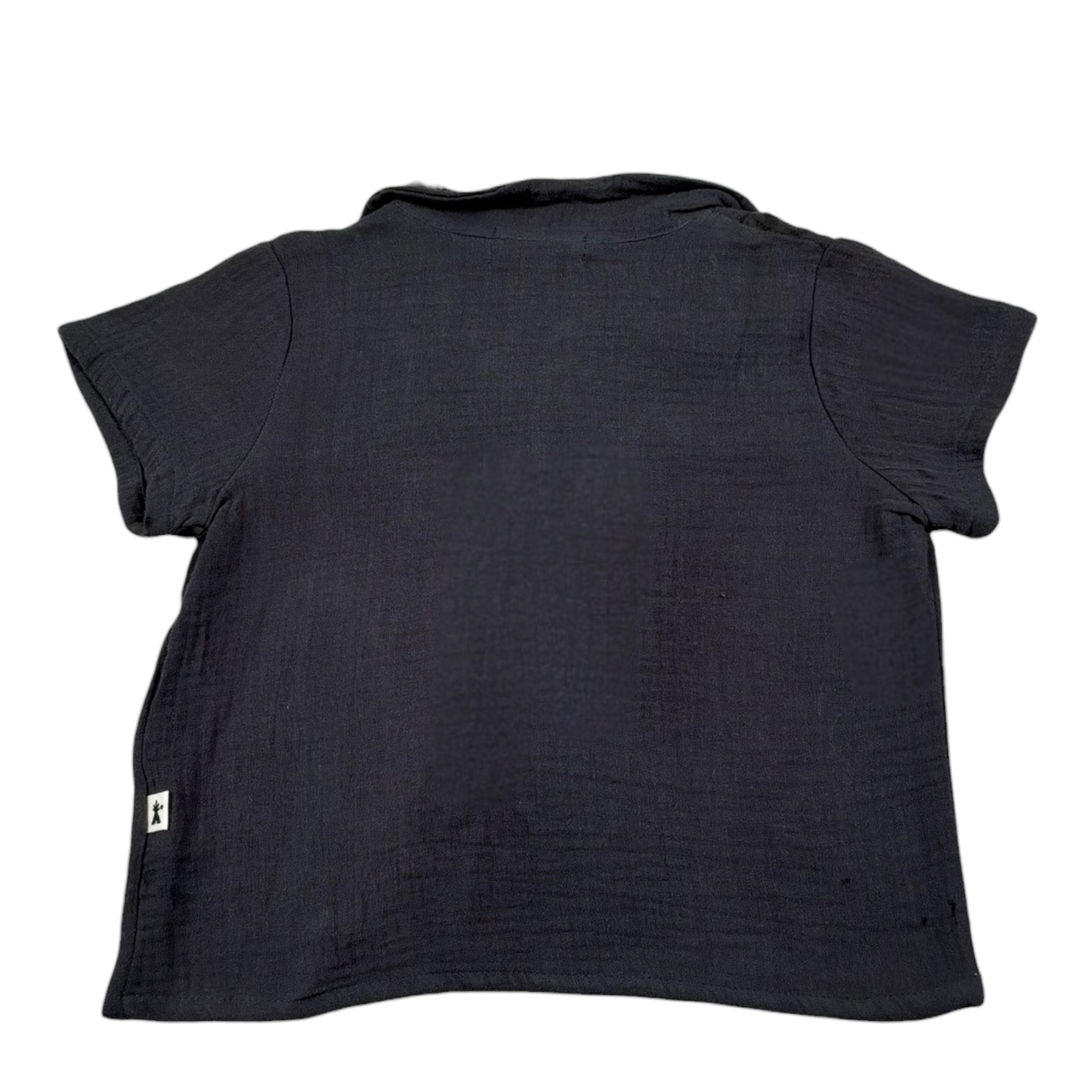 Petit Indi Camicia Mezza Manica Tinta Unita per Neonato SS25BK7326X GRIGIO PETIT INDI 