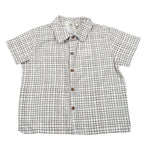Petit Indi Camicia Tinta Unita con Fantasia A Quadri per Bambino SS25BK7427X BIANCO PETIT INDI 