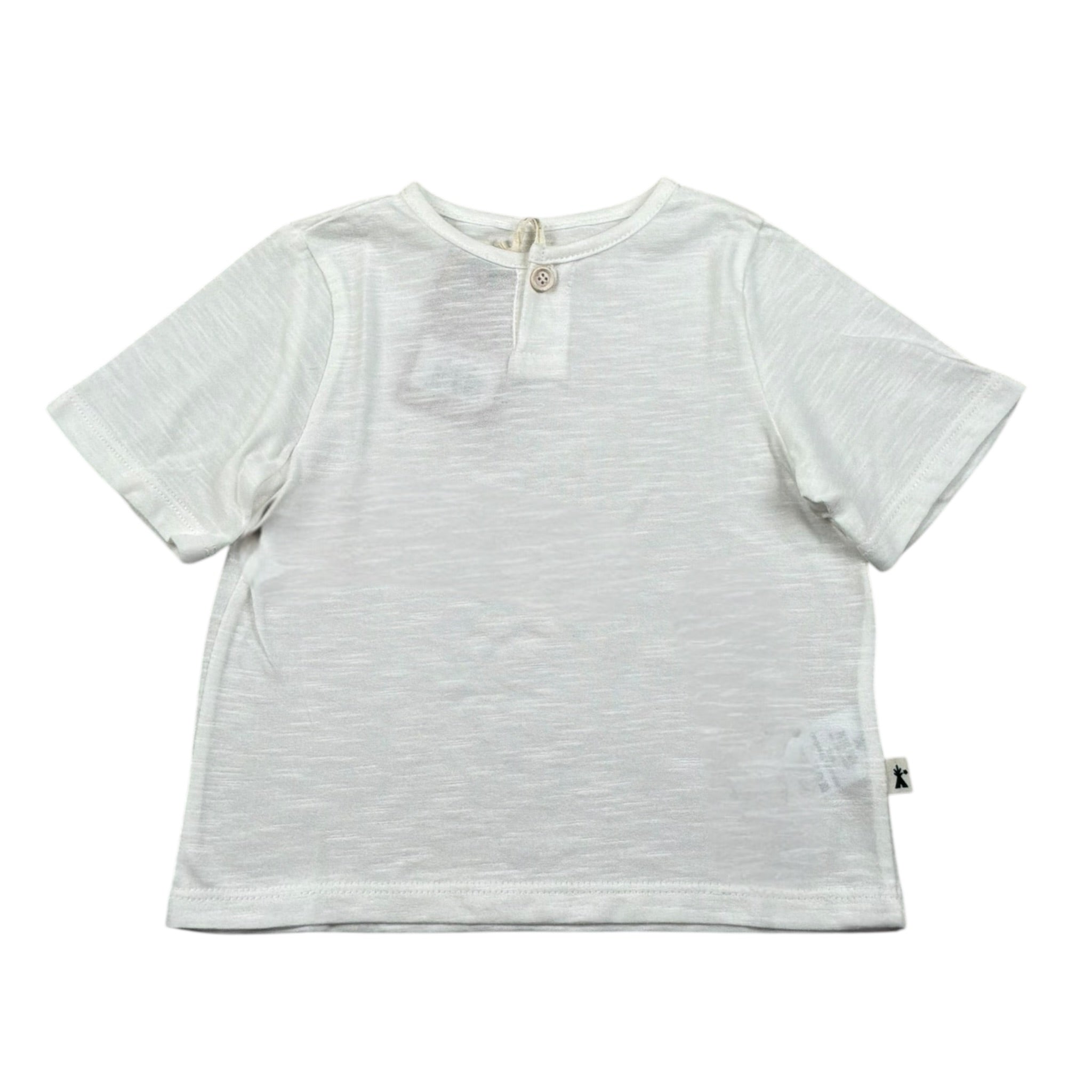 Petit Indi T-Shirt Girocollo Tinta Unita per Neonato SS25BK7617N BIANCO PETIT INDI 