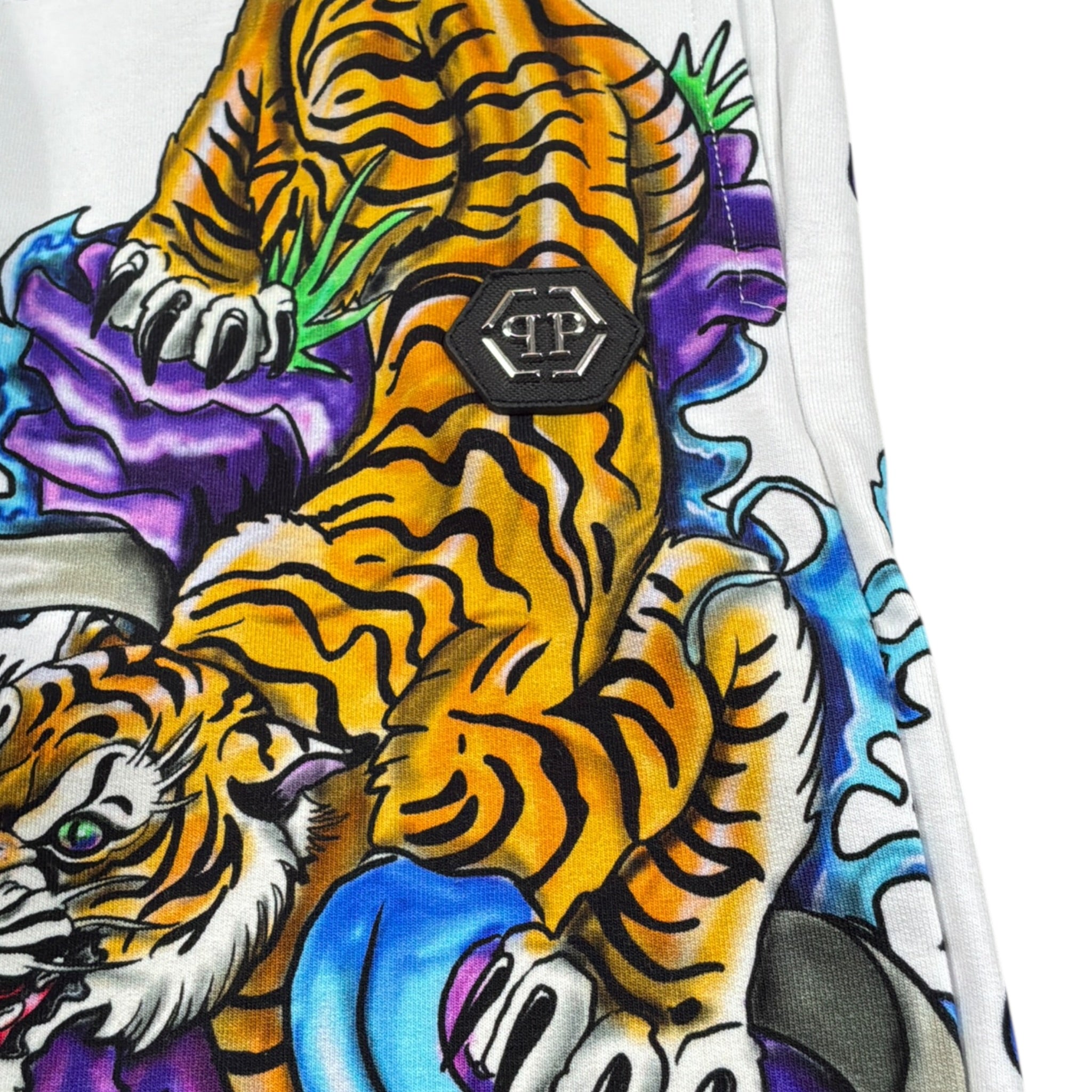 Philipp Plein Bermuda tinta unita con Stampa Bianco per Bambino BJT0496 BIANCO PHILIPP PLEIN 