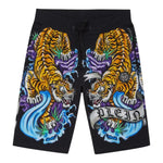 Philippe Plein Bermuda tinta unita con Stampa Nero per Bambino BJT0496 NERO PHILIPPE PLEIN 