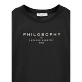 Philosophy T-Shirt Girocollo Tinta Unita con Stampa per Bambina I1E605XXX NERO PHILOSOPHY 