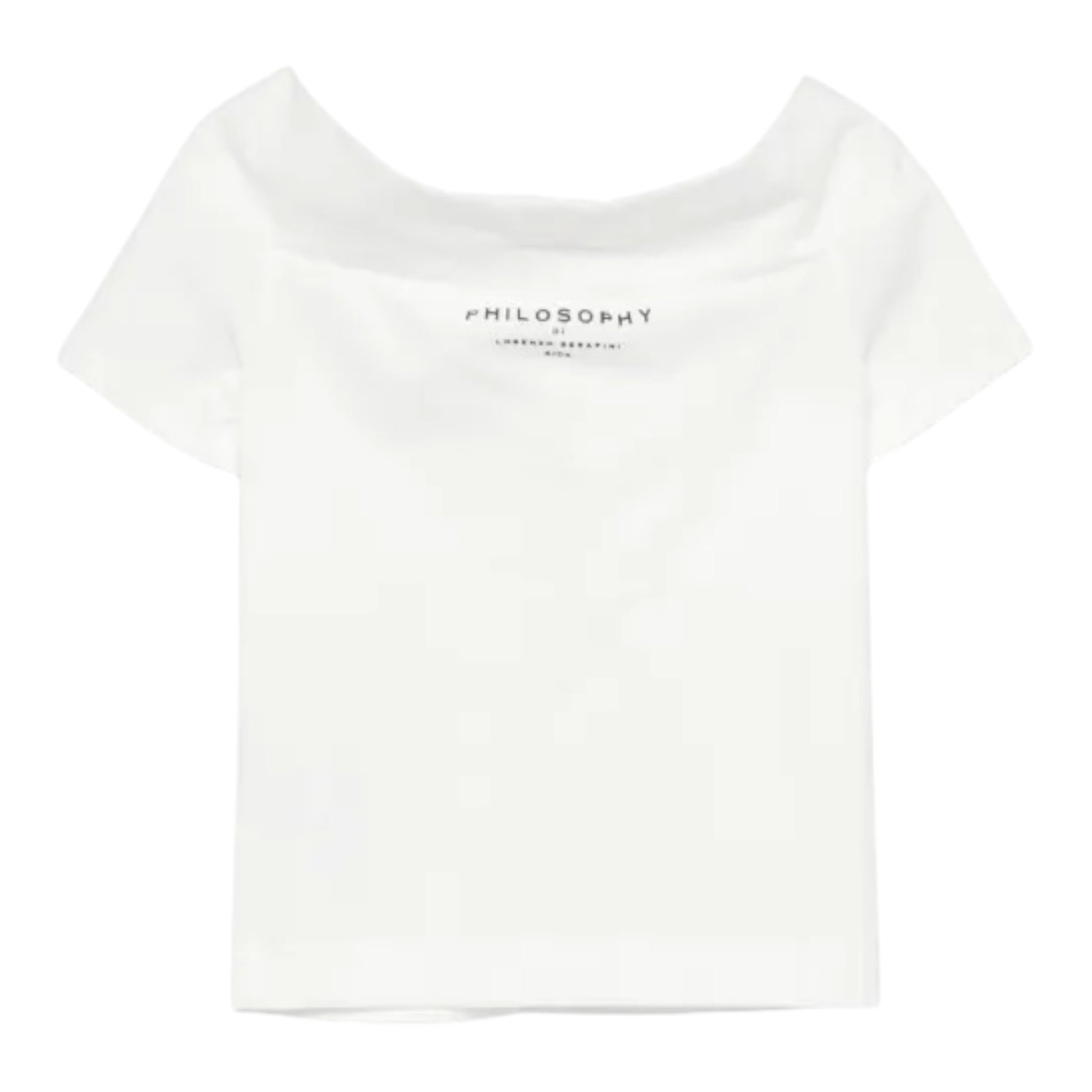 Philosophy T-Shirt Tinta Unita con Scollo A Barca per Bambina I1E618 BIANCO PHILOSOPHY 