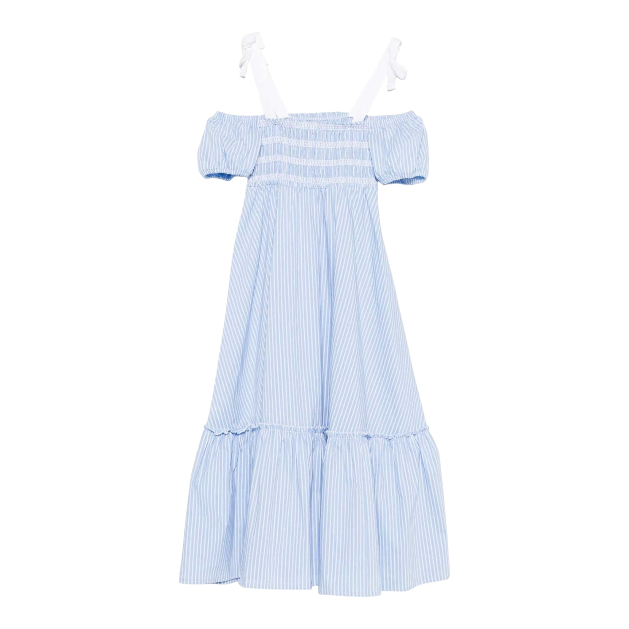 Philosophy Abito Tinta Unita Fantasia A Righe per Bambina I1E912 AZZURRO PHILOSOPHY 