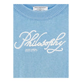 Philosophy Maglia Girocollo Tinta Unita con Logo per Bambina I9E308 AZZURRO PHILOSOPHY 