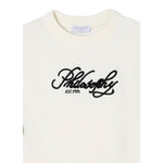 Philosophy Maglia Girocollo Tinta Unita con Logo per Bambina I9E308XX BIANCO PHILOSOPHY 