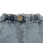 Play Up Bermuda In Denim tinta unita con Elastico In Vita Azzurro per Neonato PA011AI11706 AZZURRO PLAY UP 