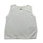 Play Up Canotta Girocollo Tinta Unita con Bottoni per Neonato PA011AQ10901 PANNA PLAY UP 