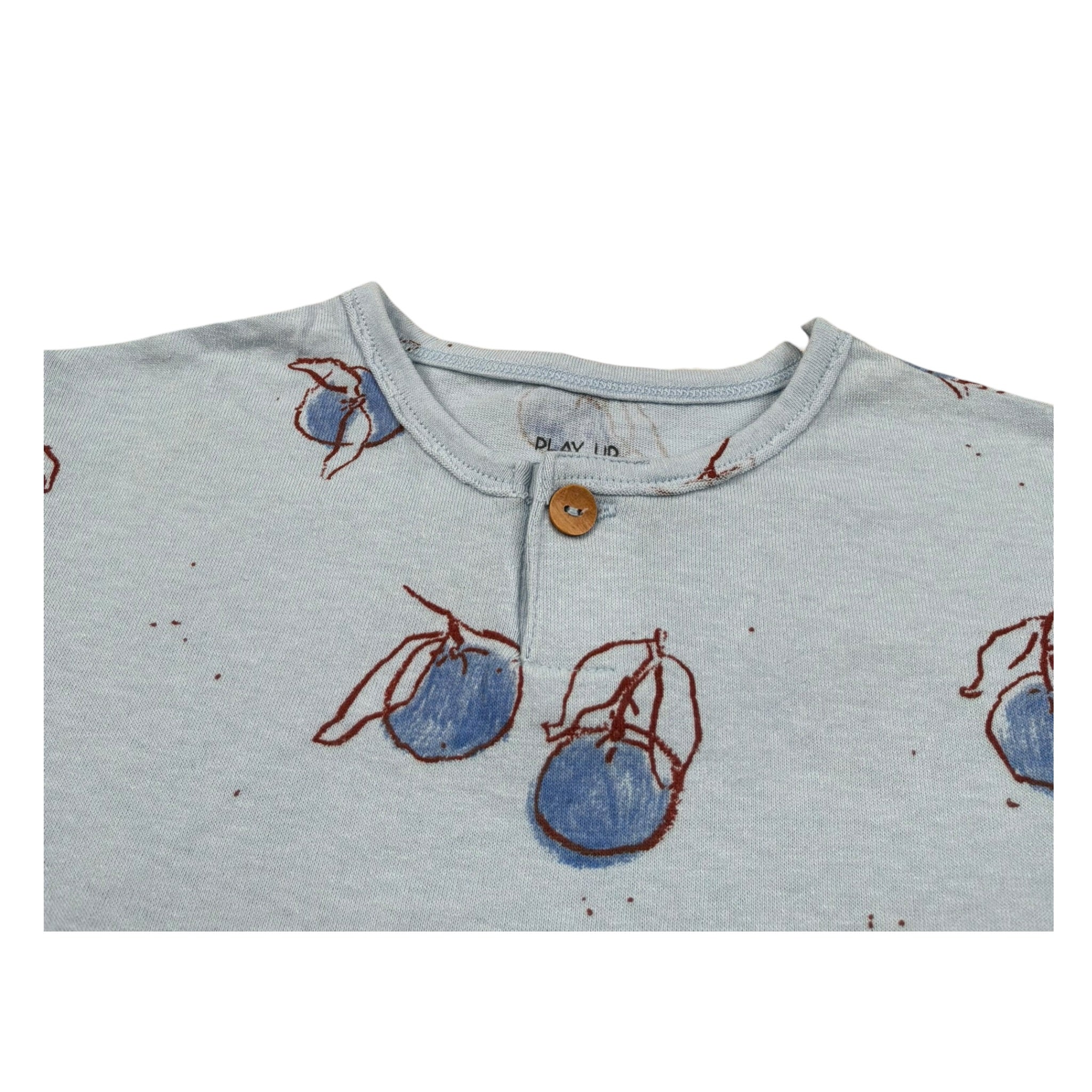 Play Up T-Shirt Girocollo Tinta Unita con Stampe per Neonato PA011AQ11054N AZZURRO PLAY UP 