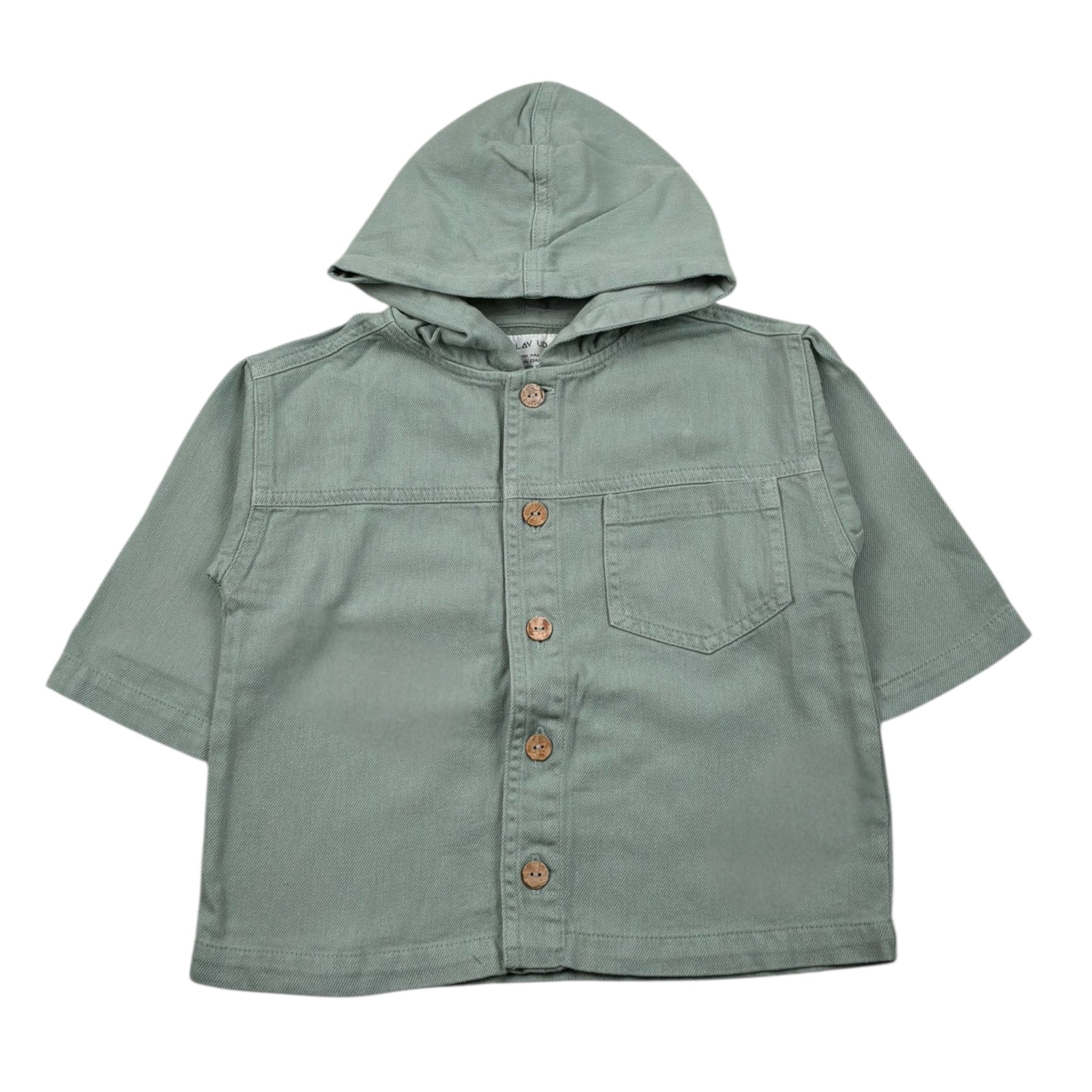 Play Up Giubbino Tinta Unita con Cappuccio per Neonato PA011AQ11401 VERDE PLAY UP 