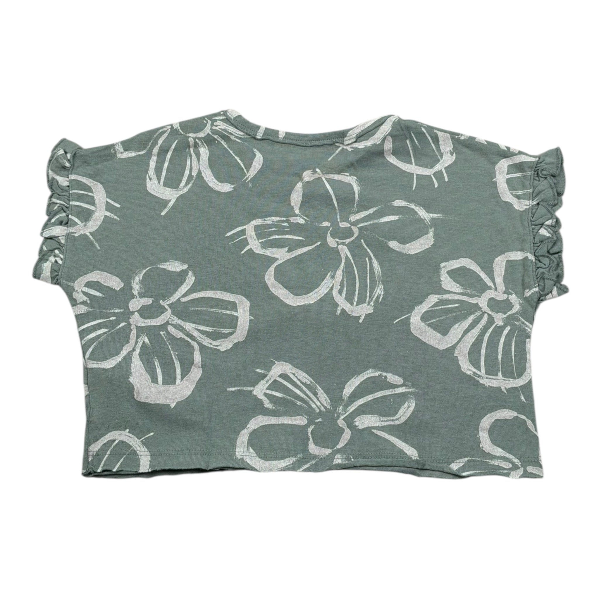 Play Up T-Shirt Girocollo Tinta Unita Stampa Fantasia per Neonata PA022AQ11053 VERDE PLAY UP 