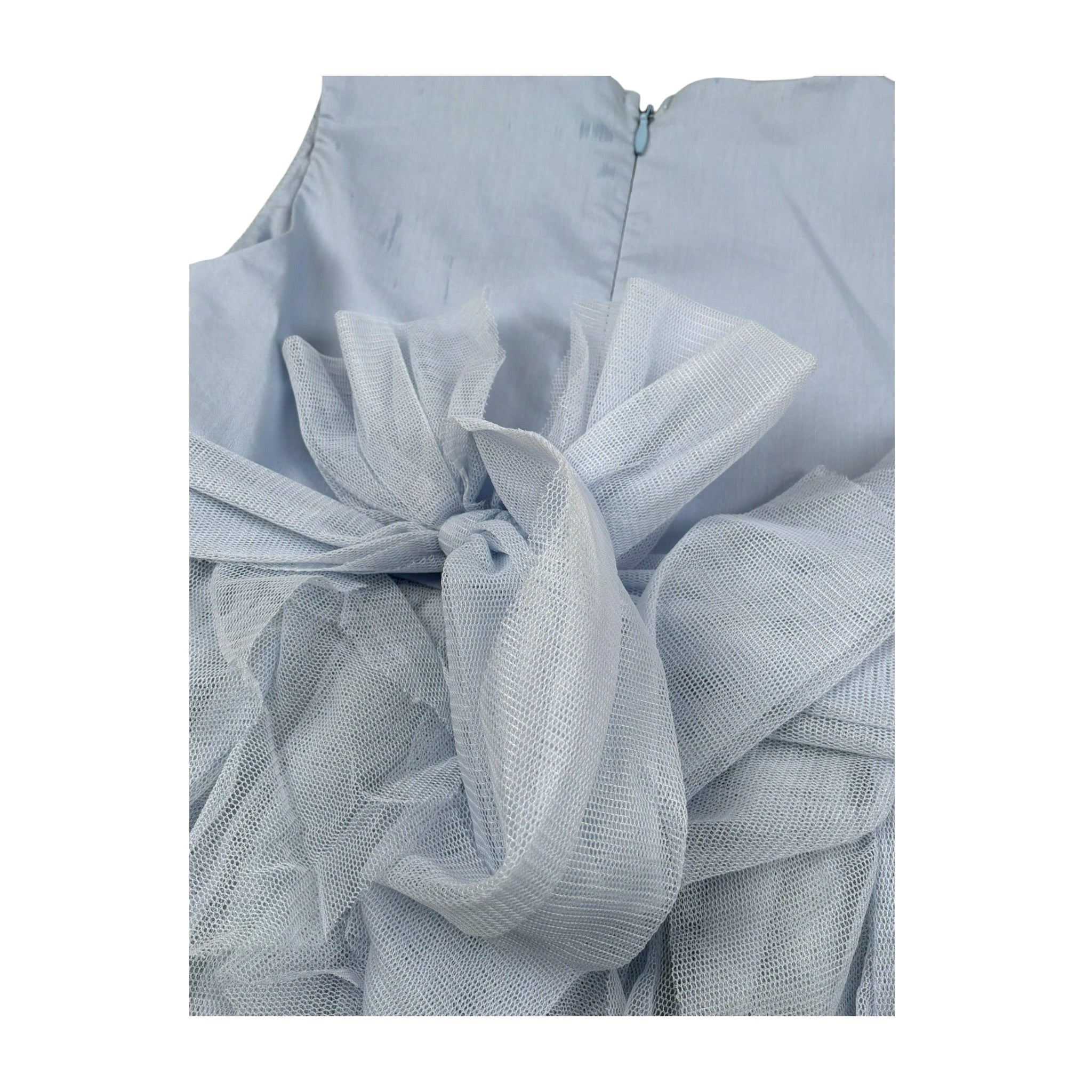 Please Abito Giromania Tinta Unita con Tulle per Neonata AB23290G73 AZZURRO PLEASE 