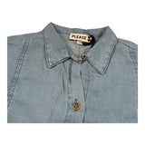 Please Camicia Mezza Manica Tinta Unita per Neonata CC85010G71 AZZURRO PLEASE 