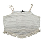 Please Top Tinta Unita con Frangie E Bretelle per Bambina CC90230G72XX PANNA PLEASE 