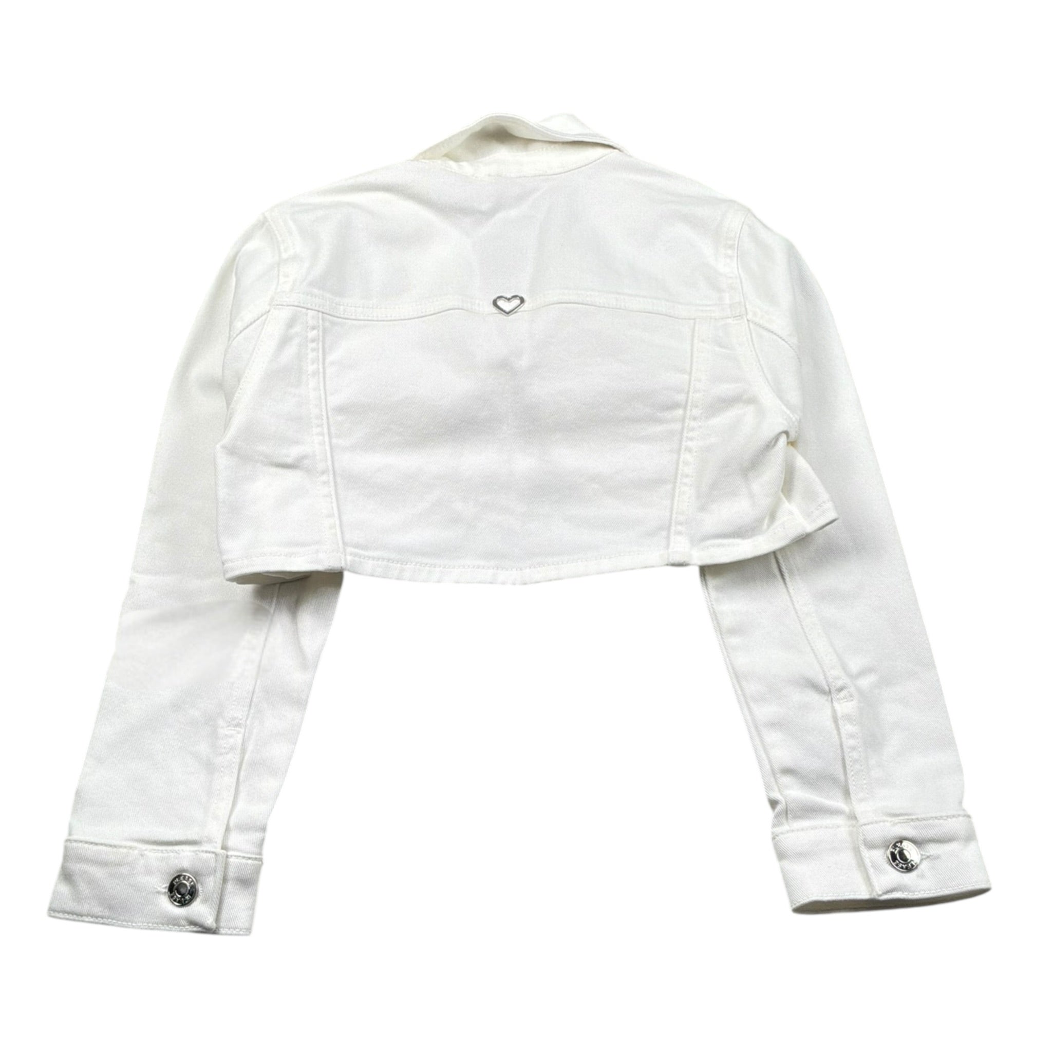 Please Giubbino In Denim Tinta Unita per Bambina JB18132G73X BIANCO PLEASE 