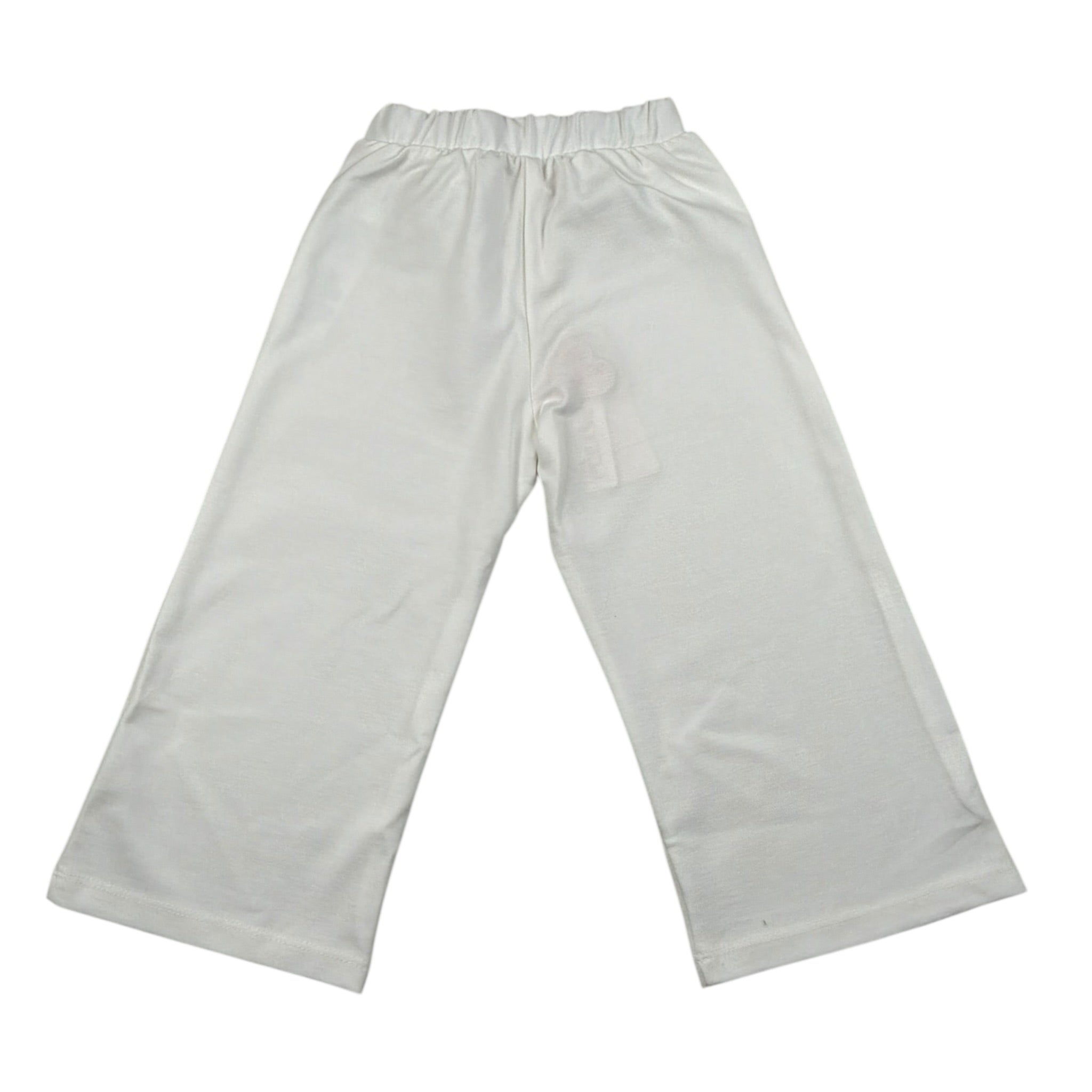Please Pantalone Tinta Unita Modello Palazzo per Bambina JB29012G73JJ PANNA PLEASE 