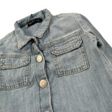 Please Camicia In Denim con Bottoni Tinta Unita per Neonato JB54010B71 AZZURRO PLEASE 
