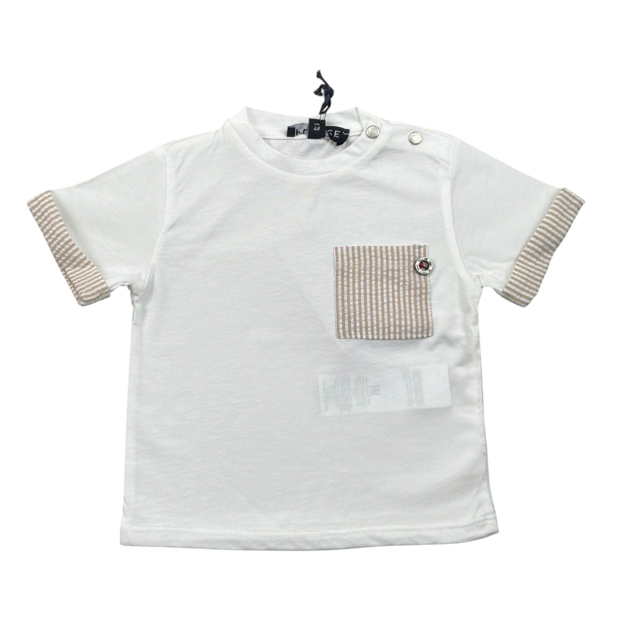 Please T-Shirt Tinta Unita con Stampa per Neonato MBA4030B71 BIANCO PLEASE 