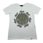 Please T-Shirt Girocollo Tinta Unita con Stampa per Bambino MBF3030B72 PANNA PLEASE 