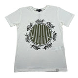Please T-Shirt Girocollo Tinta Unita con Stampa per Bambino MBF3030B72 PANNA PLEASE 
