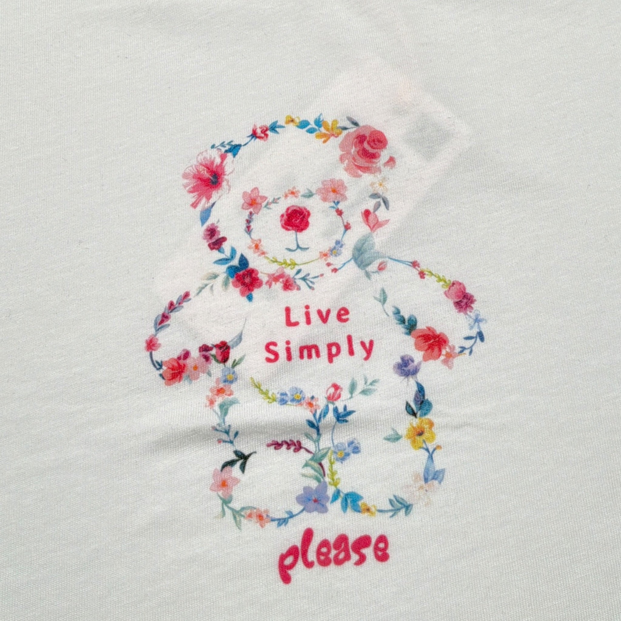 Please T-Shirt Girocollo tinta unita con Stampa Bianco per Neonata MBF4030G60 BIANCO PLEASE 