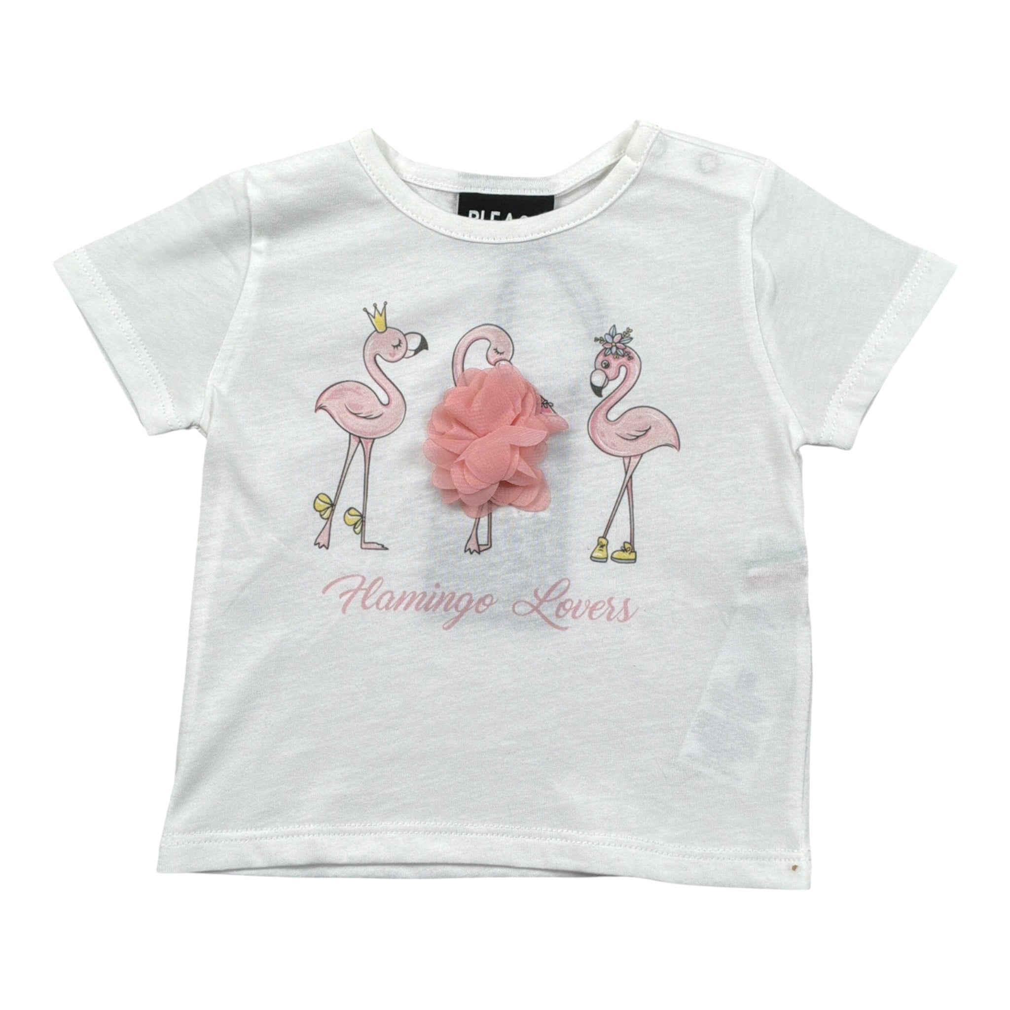 Please T-Shirt Girocollo tinta unita con Stampa Bianco per Neonata MBF8030G20 BIANCO PLEASE 