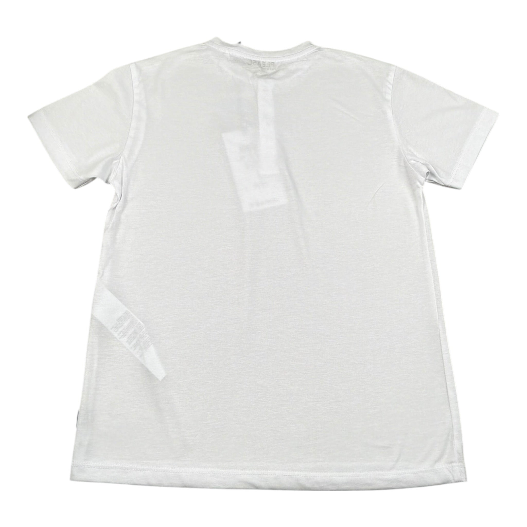 Please T-Shirt Tinta Unita con Bottoni per Bambino ME03030B72 BIANCO PLEASE 