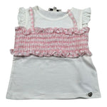 Please T-Shirt Girocoll Tinta Unita con Top per Neonata MQ02030G71 BIANCO PLEASE 