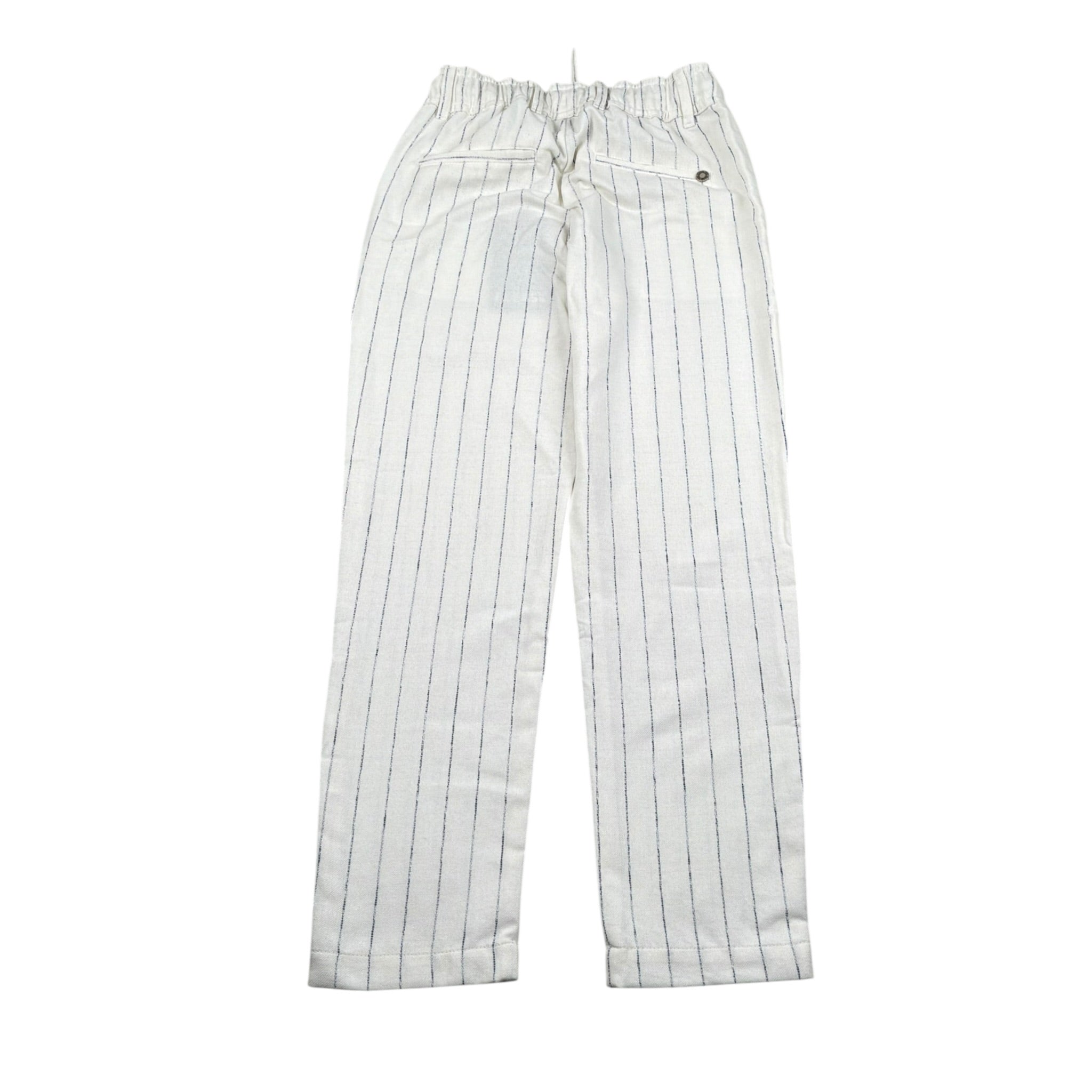Please Pantalone Tinta Unita con Fantasia A Righe per Bambino PE75131B73 PANNA PLEASE 