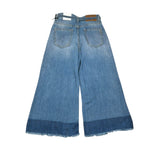 Please Jeans Tinta Unita Modello A Palazzo per Bambina PH06012G72 BLU PLEASE 
