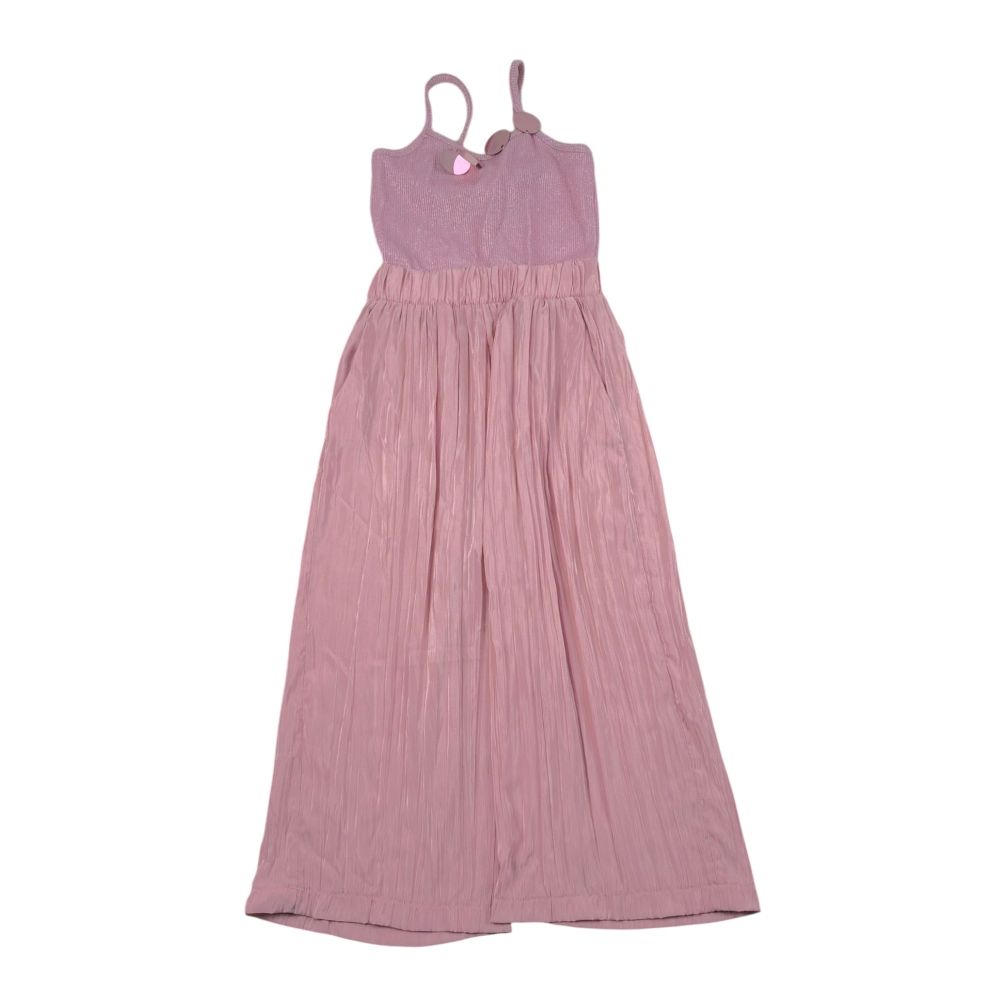 Please Tuta Intera Tinta Unita con Bretelle per Bambina TC07310G73 ROSA PLEASE 