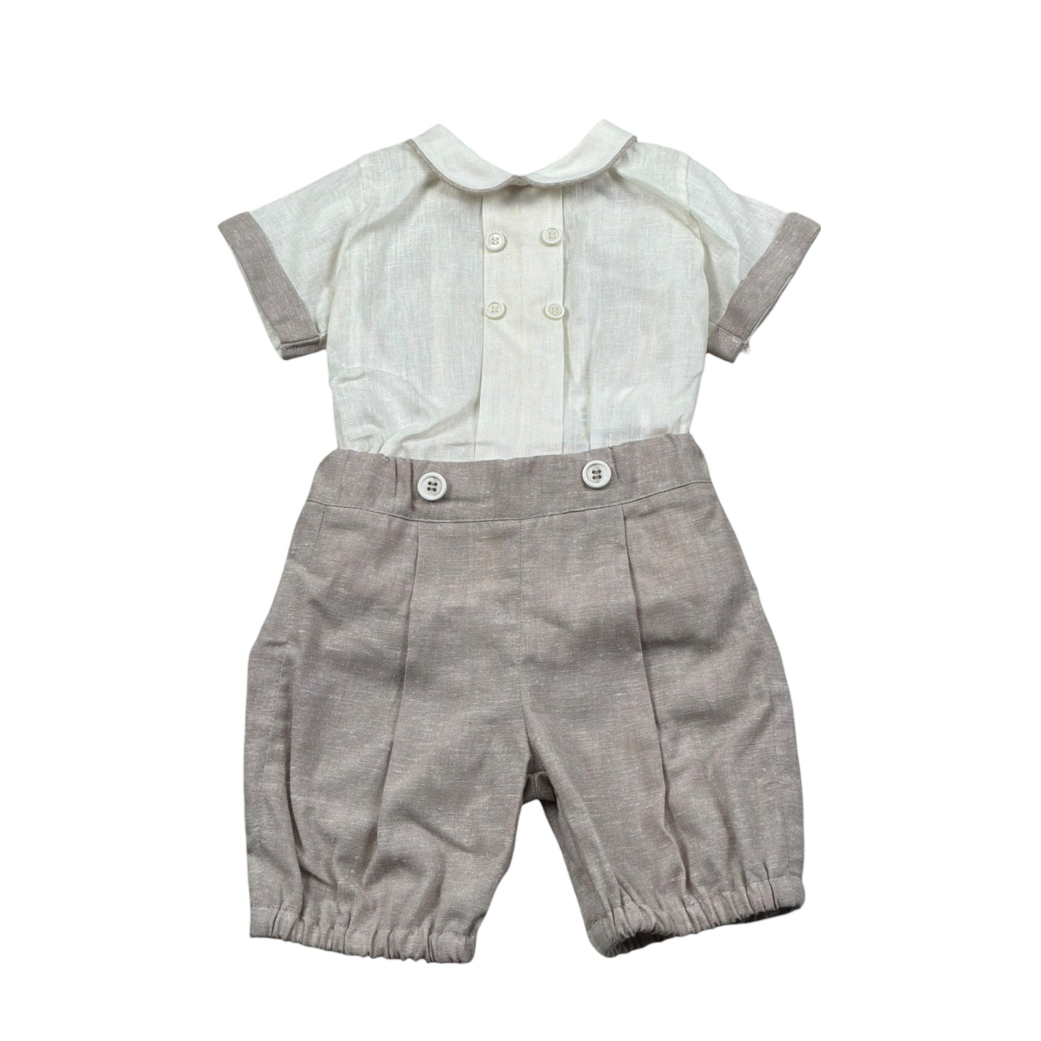 Pure Firenze Completo 2 Pezzi Camicia-Bermuda Beige per Neonato PC03308 BEIGE PURE FIRENZE 