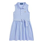 Ralph Lauren Abito Giromanica Tinta Unita per Bambina 313965176003 AZZURRO POLVERE RALPH LAUREN 