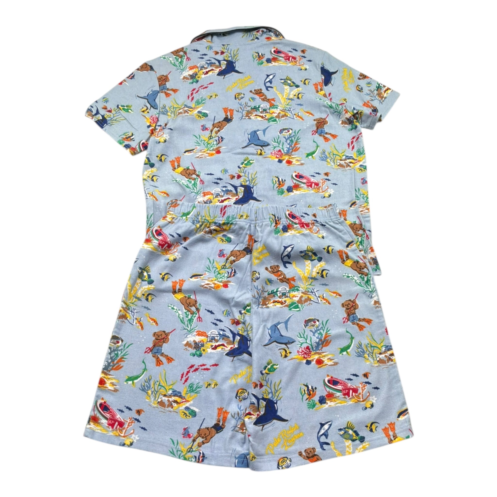 Ralph Lauren Completo 2 Pezzi T-Shirt-Bermuda  per Bambino 9P0140 AZZURRO RALPH LAUREN 