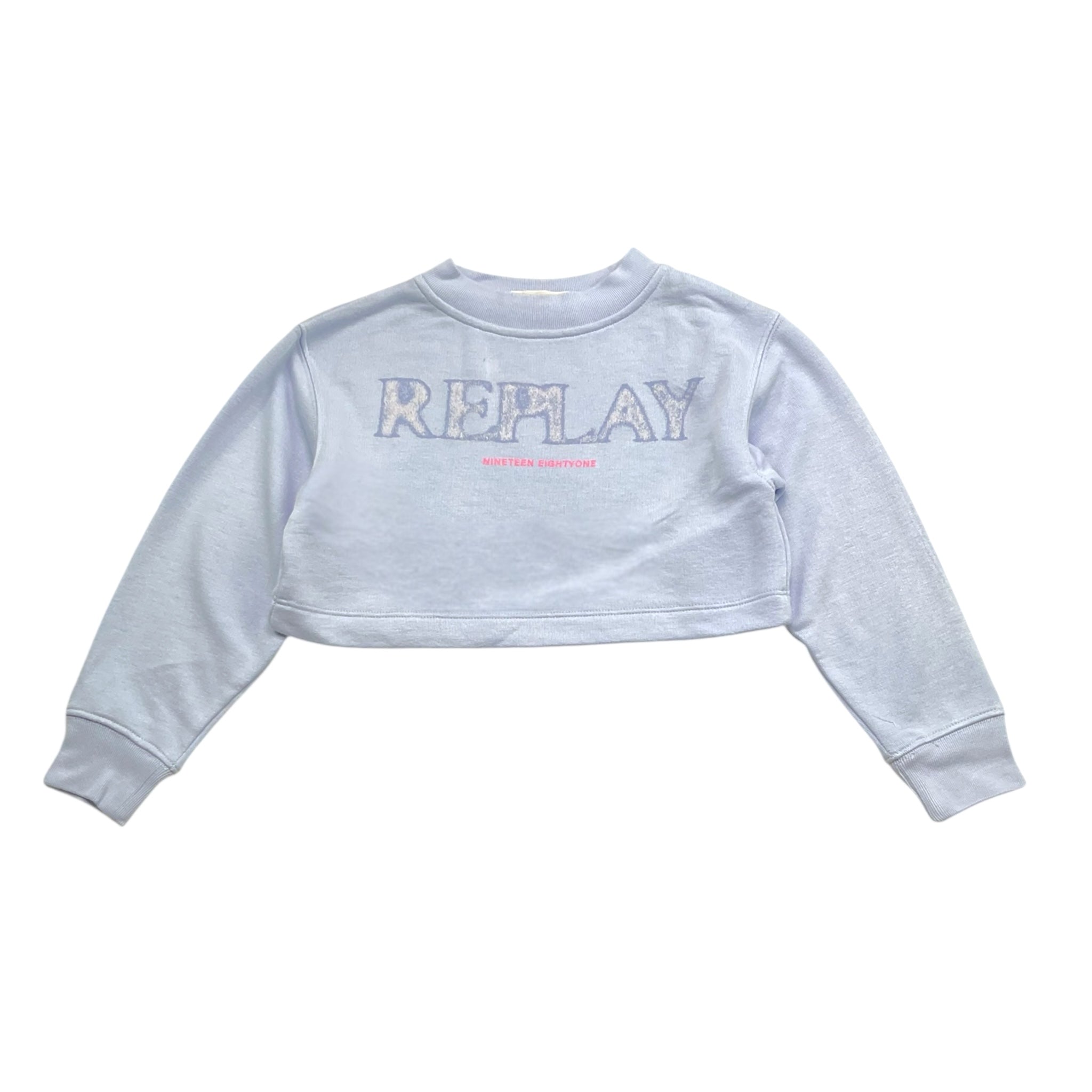 Replay Felpa Girocollo Tinta Unita con Stampa per Bambina SG2125 AZZURRO REPLAY 