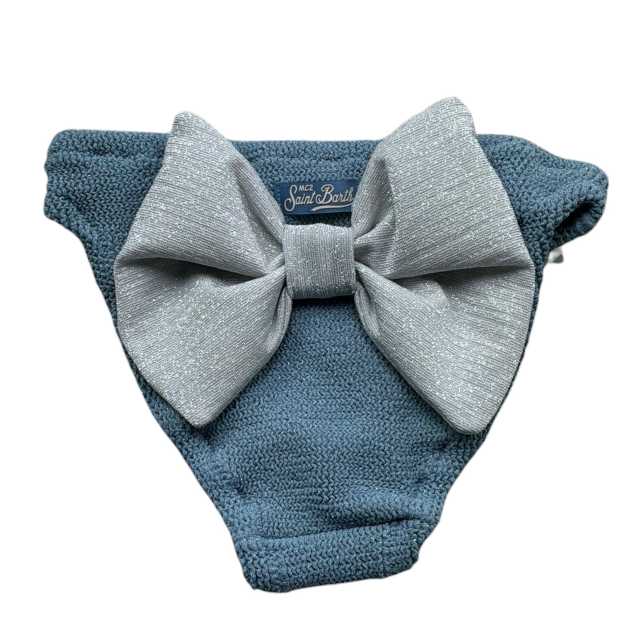 Saint Barth Costume Modello Slip con Fiocco per Neonata 00052L AZZURRO SAINT BARTH 