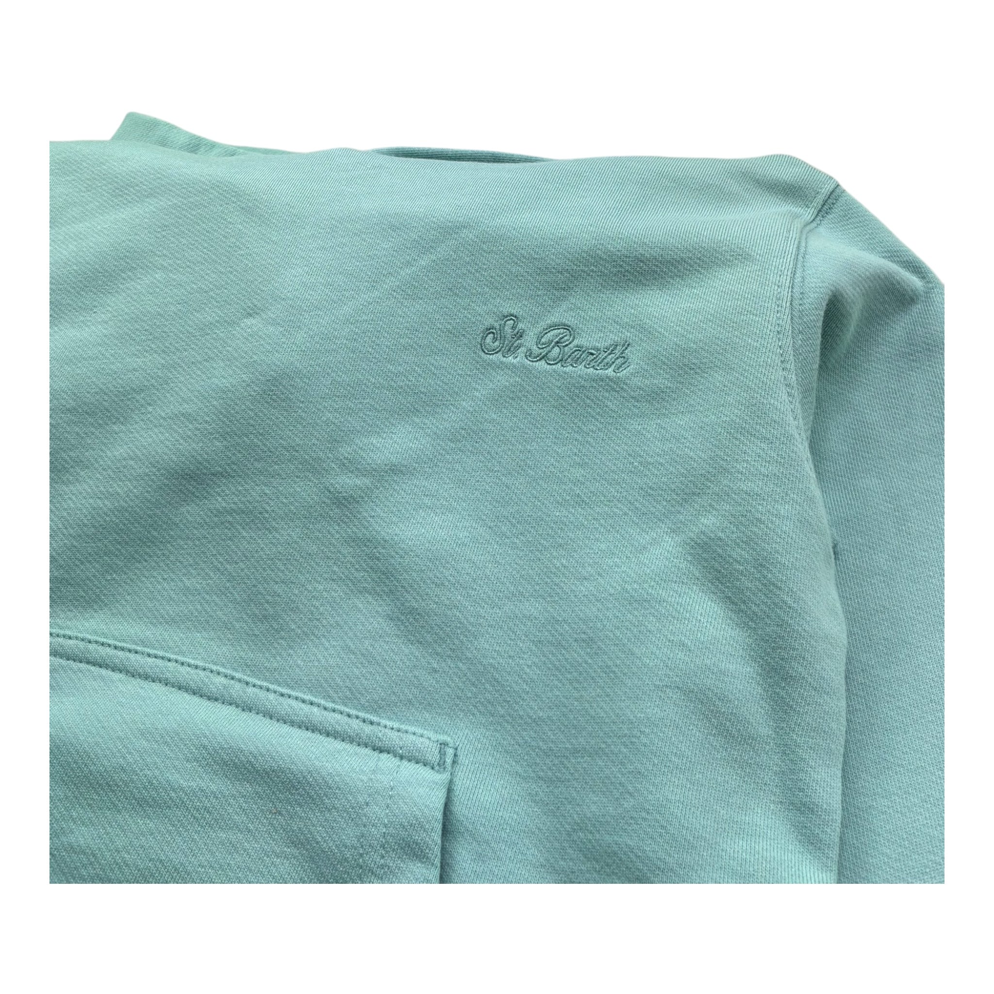 Saint Barth Felpa Tinta Unita con Cappuccio per Bambino 00645LL VERDE ACQUA SAINT BARTH 