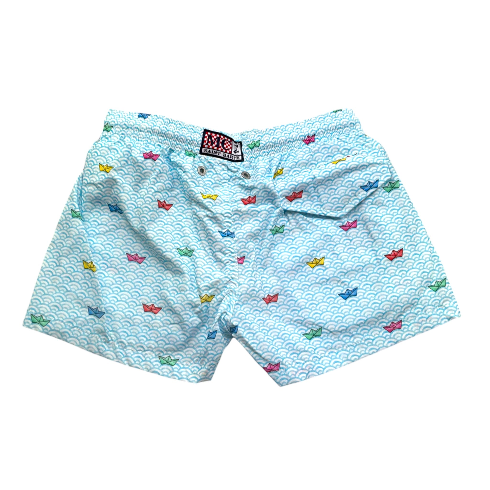 Saint Barth Costume Modello Boxer Tinta Unita con Stampa per Bambino 00995L BIANCO SAINT BARTH 