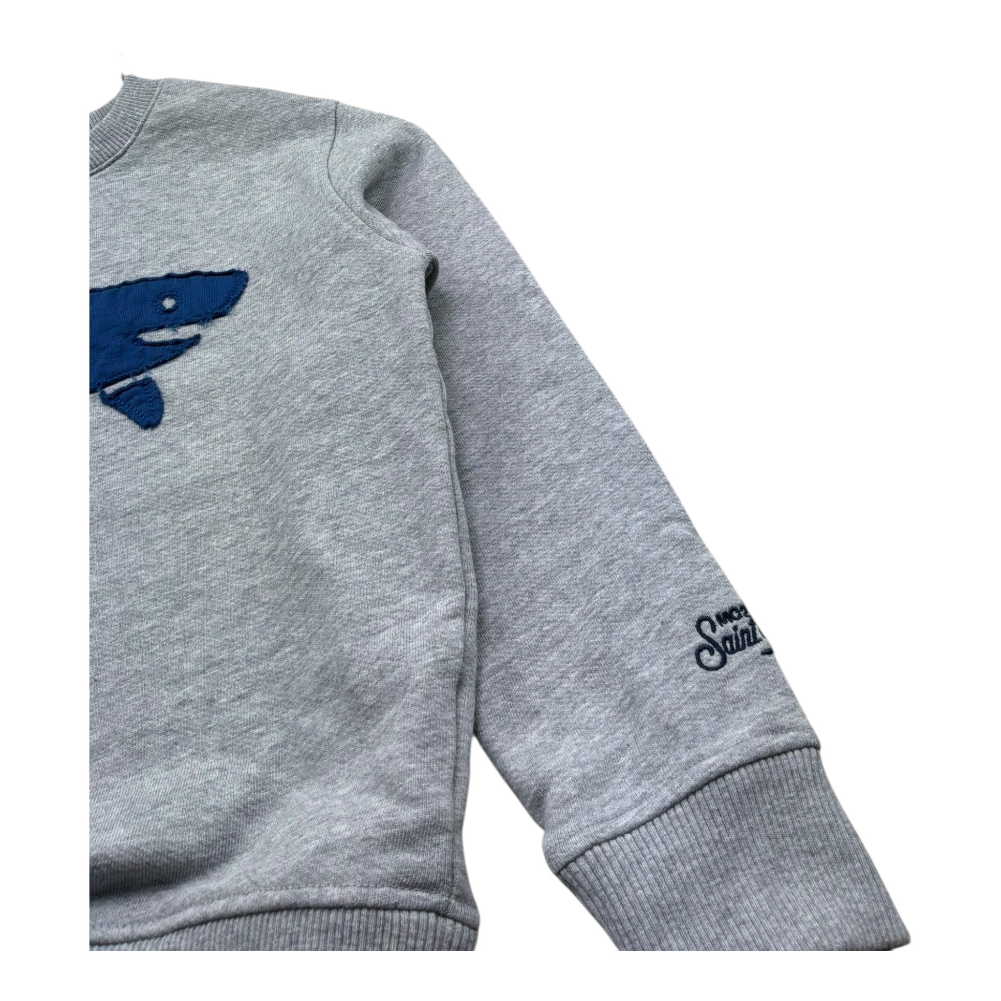 Saint Barth Felpa Girocollo Tinta Unita con Stampa per Bambino 01052L GRIGIO SAINT BARTH 