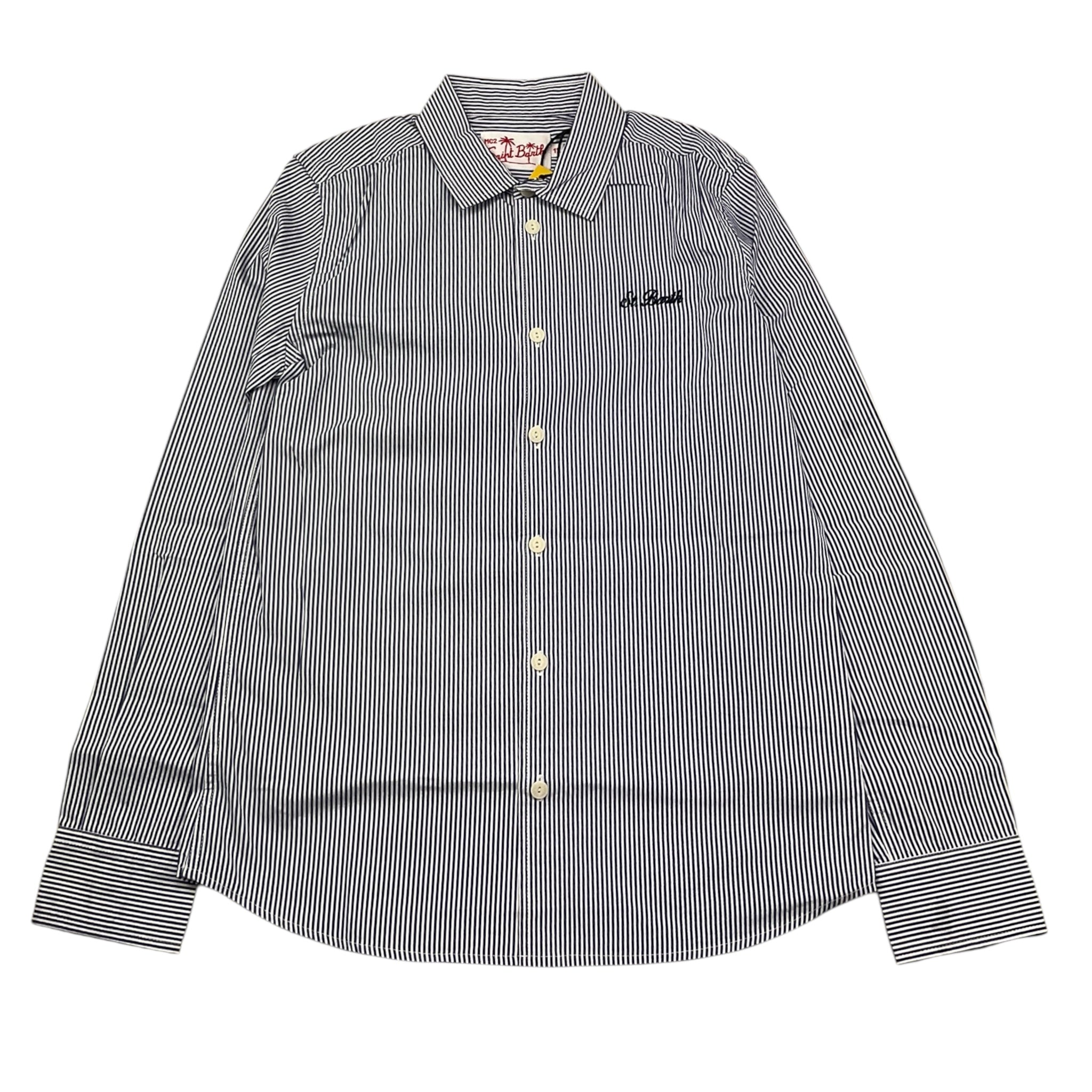 Saint Barth Camicia Manica Lunga Fantasia A Righe per Bambino AGN000100118 BLU SAINT BARTH 