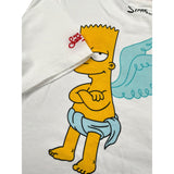 Saint Barth T-Shirt Girocollo Tinta Unita con Stampa Simpson per Bambino BART BIANCO SAINT BARTH 