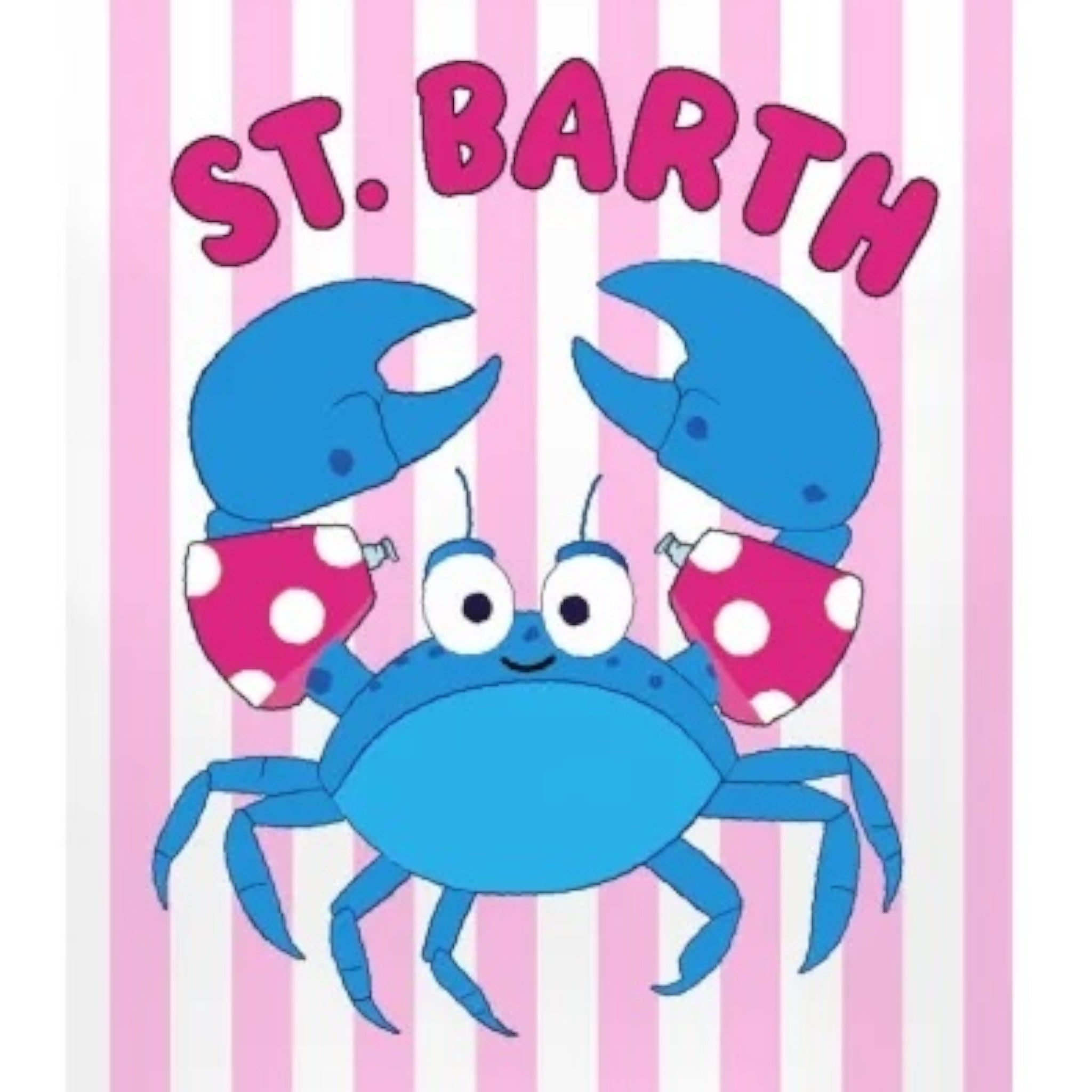 Saint Barth Costume Intero Tinta Unita con Fantasia A Righe E Stampa per Bambina CARO001 ROSA SAINT BARTH 