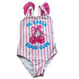 Saint Barth Costume Intero Fantasia A Righe per Bambina CAROL BIANCO/ROSA SAINT BARTH 