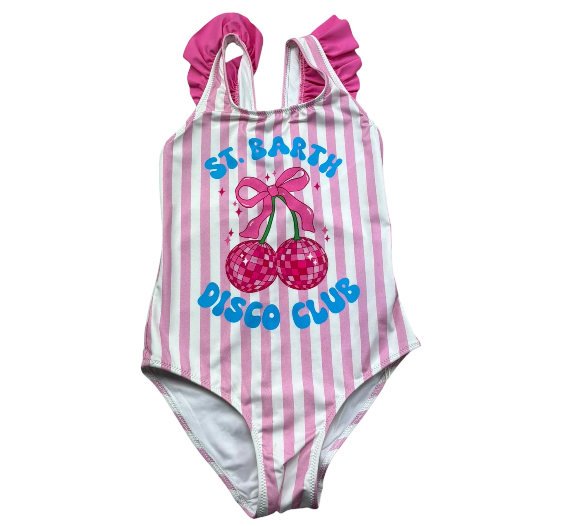 Saint Barth Costume Intero Fantasia A Righe per Bambina CAROL BIANCO/ROSA SAINT BARTH 