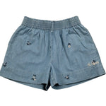 Saint Barth Short In Denim Tinta Unita con Elastico In Vita per Bambina CHAMBRAY AZZURRO SAINT BARTH 