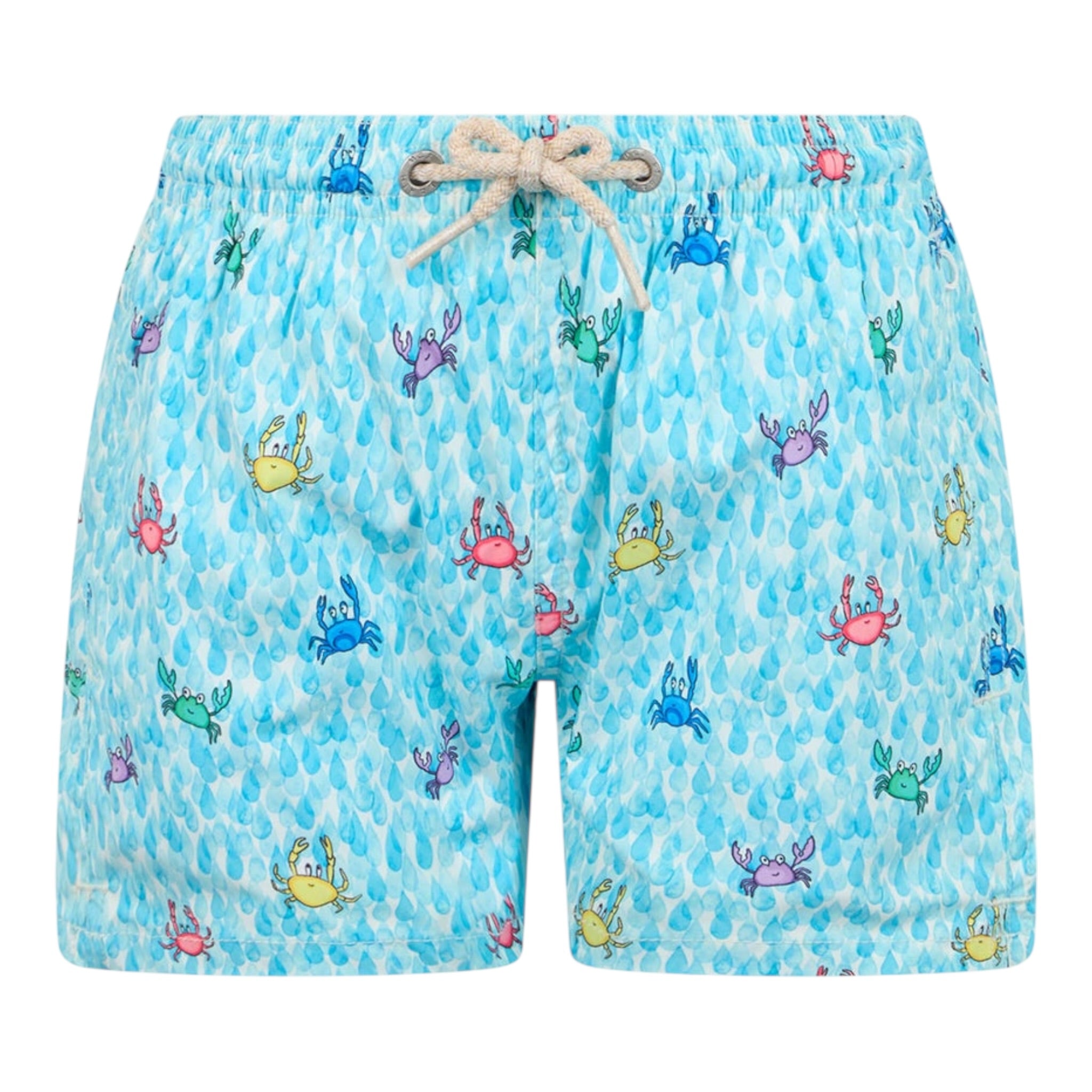 Saint Barth Costume Tinta Unita con Stampe Granchio per Neonato COMFORTLIGHTN AZZURRO SAINT BARTH 