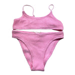 Saint Barth Costume 2 Pezzi Fascia-Mutandina Tinta Unita per Bambina CRINKLE ROSA SAINT BARTH 