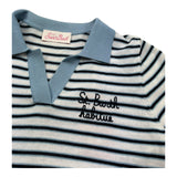 Saint Barth Polo Mezza Manica Fantasia A Righe per Bambina EVONNEJR BIANCO SAINT BARTH 