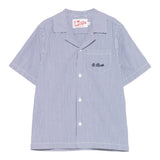 Saint Barth Camicia Mezza Manica Fantasia A Righe per Bambino KALE002 BLU SAINT BARTH 